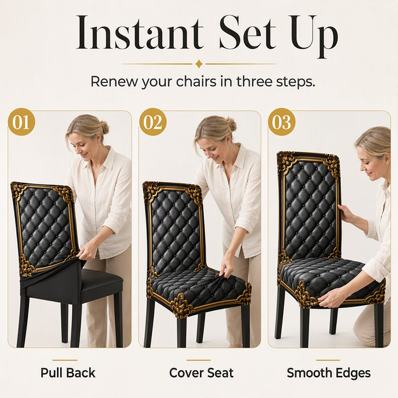 🪑 LIMITED‑TIME 50% OFF! ✨ Washable Stretch Chair Cover – Baroque Gilded Print, High‑Density Elastic Fabric ✨