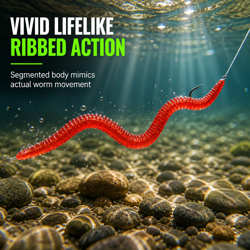 🎣 LIMITED-TIME 50% OFF! ✨ Simulation Earthworm Soft Fishing Lures – Scented, Lifelike, Durable 🌊