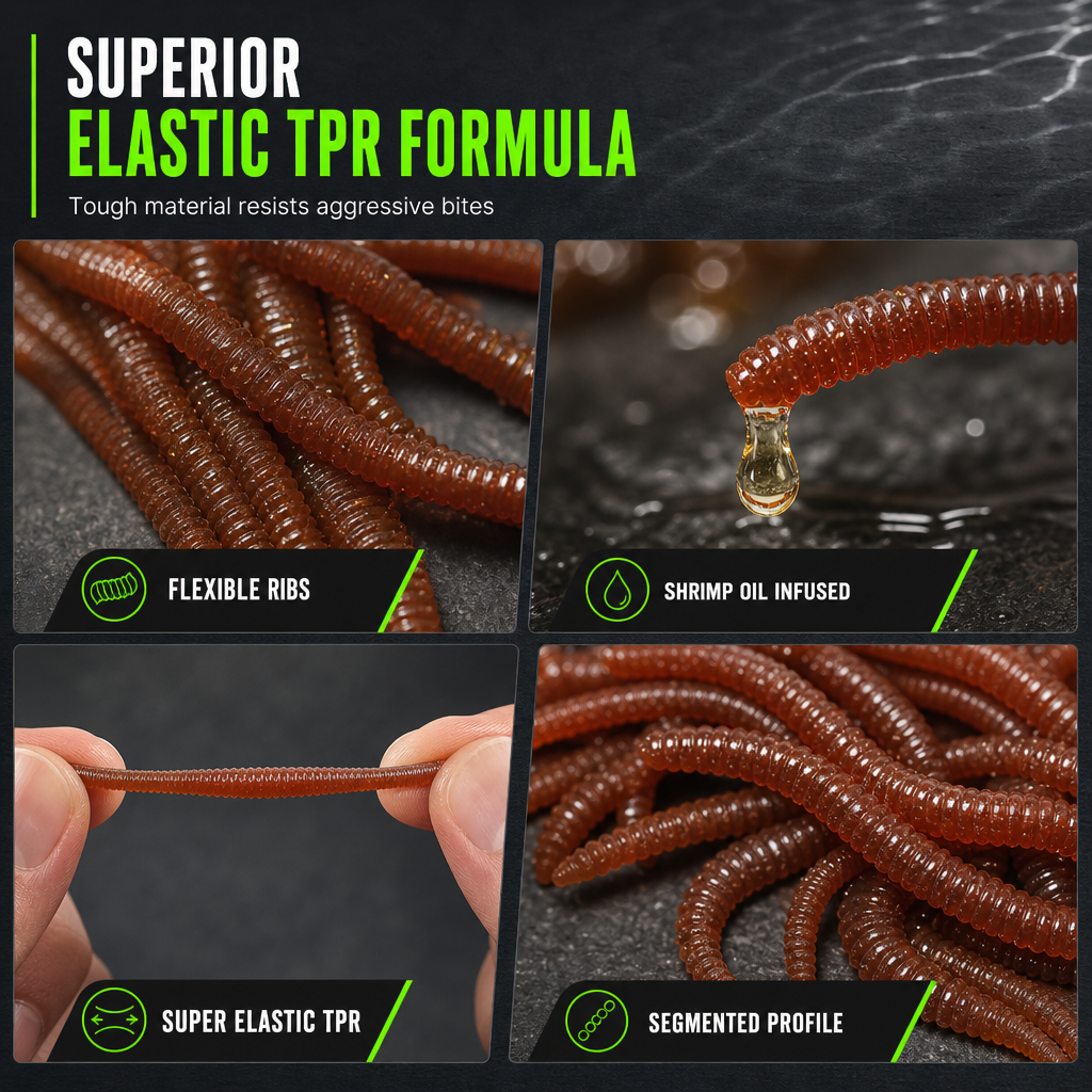 🎣 LIMITED-TIME 50% OFF! ✨ Simulation Earthworm Soft Fishing Lures – Scented, Lifelike, Durable 🌊