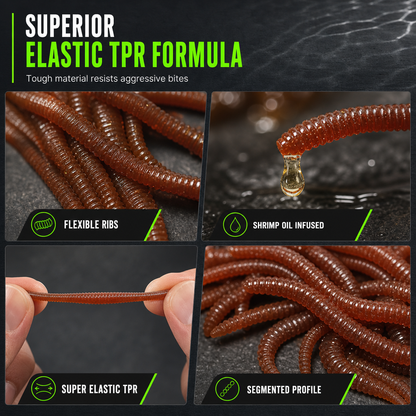 🎣 LIMITED-TIME 50% OFF! ✨ Simulation Earthworm Soft Fishing Lures – Scented, Lifelike, Durable 🌊