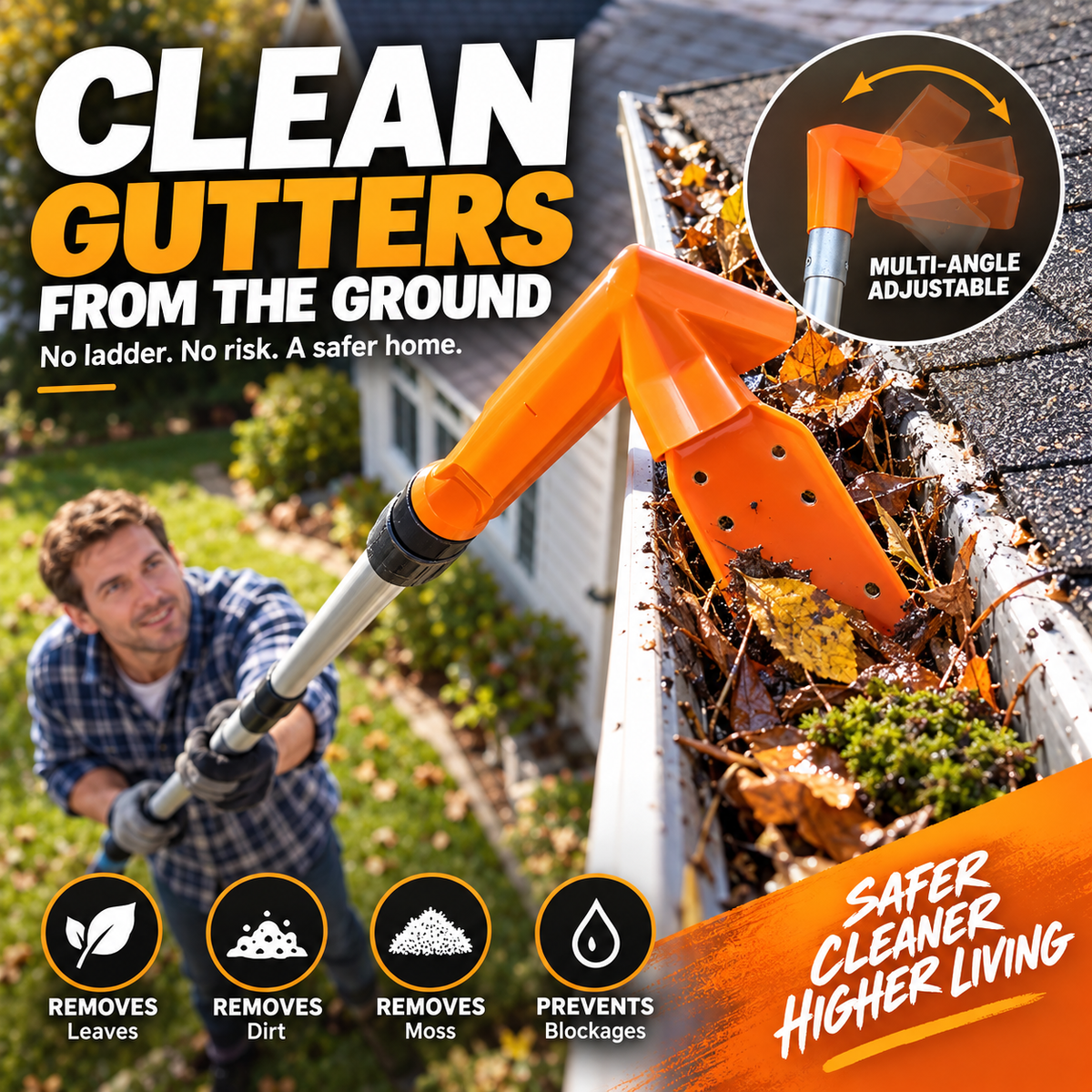 ✨🌧️ Adjustable Gutter Cleaning Tool