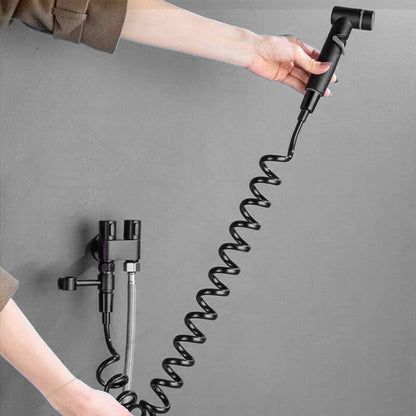 Toilet Companion - Handsprutpistol i koppar med dubbel användning och vinkelventil för badrum (ett inlopp, två utlopp)